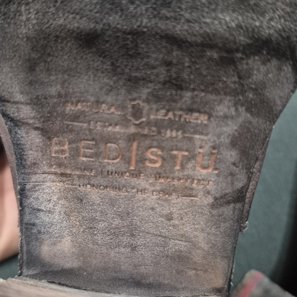 Dark Brown Distressed Leather Chunky Heel Sandle Size 8.5 - Picture 10 of 10